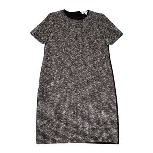 LK Bennett Dr Gallium Monochrome Tweed Dress in Black, Size US 6